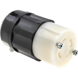 LEVITON Locking Inlet: Connector, Industrial, L14-30R, 125 & 250V, Black & White 2713