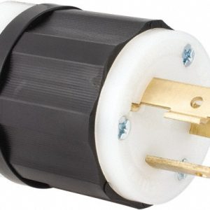 LEVITON Locking Inlet: Plug, Industrial, L8-30P, 480V, Black & White 2641