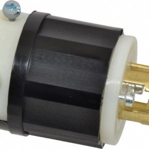 LEVITON Locking Inlet: Plug, Industrial, L15-30P, 250V, Black & White 2721