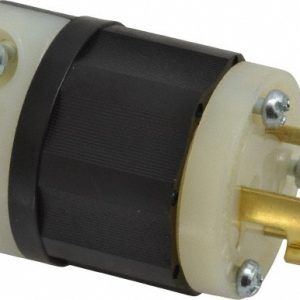 LEVITON Locking Inlet: Plug, Industrial, L6-15P, 250V, Black & White 4570-C