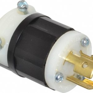 LEVITON Locking Inlet: Plug, Industrial, L5-15P, 125V, Black & White 4720-C