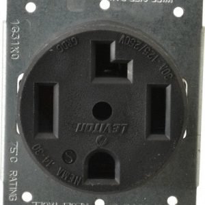 LEVITON Straight Blade Single Receptacle: NEMA 14-30R, 30 Amps, Self-Grounding 278-S00