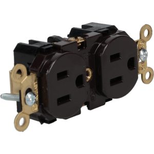 LEVITON Straight Blade Duplex Receptacle: NEMA 5-15R, 15 Amps, Self-Grounding 5262