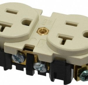 LEVITON Straight Blade Duplex Receptacle: NEMA 5-20R, 20 Amps, Self-Grounding 5362-I