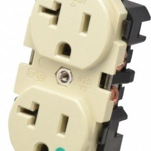 LEVITON Straight Blade Duplex Receptacle: NEMA 5-20R, 20 Amps, Self-Grounding 8300-I