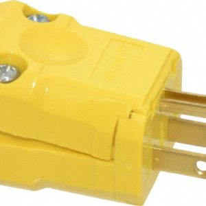 LEVITON Straight Blade Plug: Industrial, 5-15P, 125VAC, Yellow 5256-VY