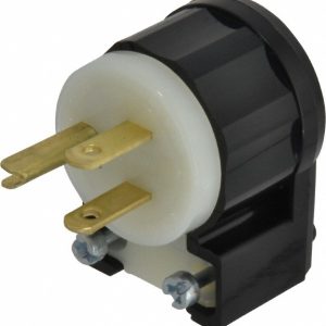 LEVITON Straight Blade Plug: Industrial, 5-15P, 125VAC, Black & White 5266-CA