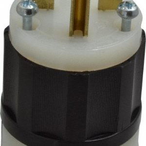 LEVITON Straight Blade Plug: Industrial, 6-15P, 250VAC, Black & White 5666-C