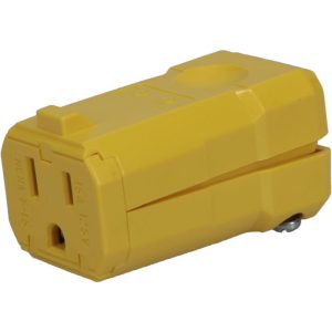 LEVITON Straight Blade Connector: Industrial, 5-15R, 125VAC, Yellow 5259-VY