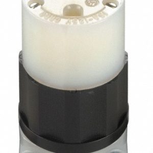 LEVITON Straight Blade Connector: Industrial, 5-15R, 125VAC, Black & White 5269-C