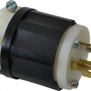 LEVITON Locking Inlet: Plug, Industrial, Non-NEMA, 125 & 250V, Black & White 9965-C