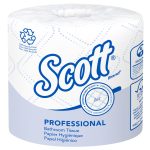 SCOTT Scott Essential Professional 100% Recycled Fiber Standard Roll Bathroom Tissue (13217), 2-ply, White 13217