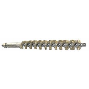 SCHAEFER BRUSH Double Stem/Single Spiral Tube Brush: 1" Dia, 6-1/4" OAL, Brass Bristles 93633