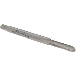 VALUE COLLECTION Straight Flute Tap: M3x0.6 Metric Special, 3 Flute, Bottoming Chamfer, High-Speed Steel, Bright/Uncoated Finish JY74734146