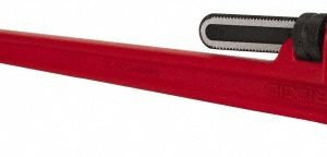RIDGID Straight Pipe Wrench: 6" Max, 48" OAL, Cast Iron & Steel 31040