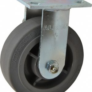ALBION Rigid & Swivel Top Plate Caster: Soft Rubber, 6" Wheel Dia, 2" Wheel Width, 600 lb Capacity, 7-1/2" OAH 18XS06201R