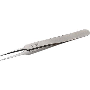 EREM Fine Point Tweezer: Straight, Stainless Steel, 4.528" OAL 5SASL
