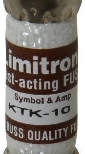 COOPER BUSSMANN General Purpose Fuse: Fast-Acting, 600 V, 10.00 A KTK-10