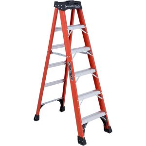 LOUISVILLE 5-Step Fiberglass Step Ladder: Type IAA, 6' High FS1406HD
