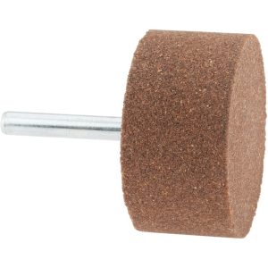 NORTON Mounted Point: 1" Thick, 1/4" Shank Dia, W242, 60 Grit, Medium 61463624592