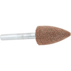 NORTON Mounted Point: 1-1/4" Thick, 1/4" Shank Dia, A12, 60 Grit, Medium 61463624388