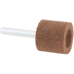 NORTON Mounted Point: 1" Thick, 1/4" Shank Dia, A38, 60 Grit, Medium 61463624406