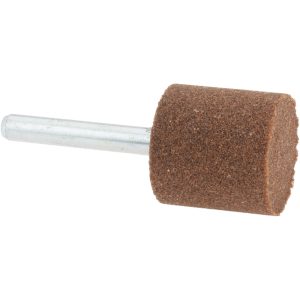 NORTON Mounted Point: 1" Thick, 1/4" Shank Dia, W220, 60 Grit, Medium 61463624566