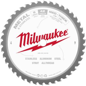 MILWAUKEE TOOL Wet & Dry Cut Saw Blade: 8" Dia, 5/8" Arbor Hole, 42 Teeth 48-40-4515