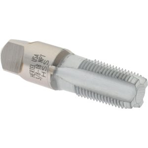 HERTEL Standard Pipe Tap: 3/8-18, NPT, 4 Flutes, High Speed Steel, Chrome Finish G127360K-S