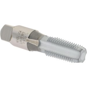 HERTEL Standard Pipe Tap: 1/4-18, NPTF, 4 Flutes, High Speed Steel, Chrome Finish G127220K-S