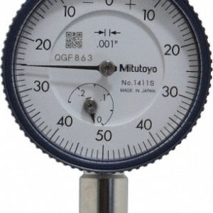 MITUTOYO Dial Drop Indicator: 0.2500" Max Measurement, 0-50-0 Dial Reading, 0.001000" Accuracy 1411A