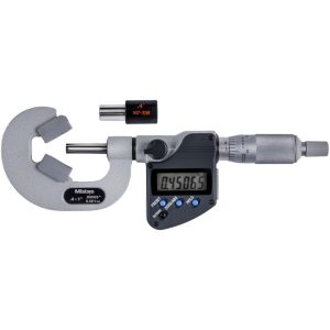 MITUTOYO 0.4 to 1 Inch Measurement, Accuracy Up to 4 micro m, 3 Flutes Measured, Ratchet Stop Thimble, Electronic V Anvil Micrometer 314-362-30