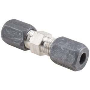 OMEGA ONE INC. Compression Tube Union: 7/16-20, 1/4" Tube OD, Compression x Compression F-4-U