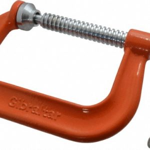 GIBRALTAR C-Clamp: 4" Max Opening, 3-1/4" Throat Depth, Forged Steel CCM00396-1-ORN