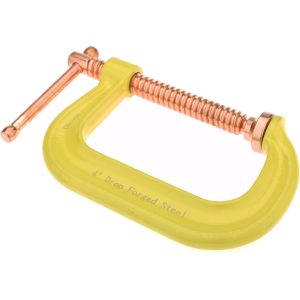 GIBRALTAR C-Clamp: 4" Max Opening, 3-1/4" Throat Depth, Forged Steel CCM00396-2-YEL