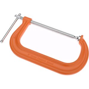 GIBRALTAR C-Clamp: 8" Max Opening, 3-1/4" Throat Depth, Forged Steel CCM00398-1-ORN