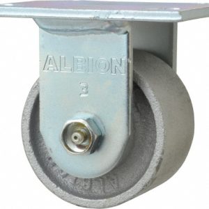 ALBION Rigid Top Plate Caster: Cast Iron, 3-1/4" Wheel Dia, 2" Wheel Width, 700 lb Capacity, 4-1/4" OAH 16CA03201R