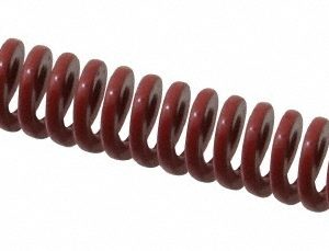 DAYTON LAMINA Die Spring: 3/8" Hole Dia, 3/16" Rod Dia, 2-1/2" Free Length, Red 9-0610-26