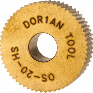 DORIAN TOOL Standard Knurl Wheel: 1" Dia, 90 &deg; Tooth Angle, 20 TPI, Straight, High Speed Steel 73310125612