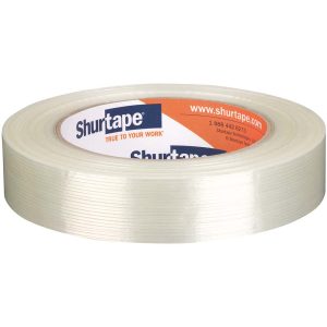 SHURTAPE Packing Tape: White, Hot Melt Adhesive 101219