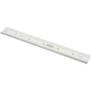 SPI Steel Rule: 6" OAL, Decimal & Metric Graduation, Rigid, 3/4" OAW 14-453-5