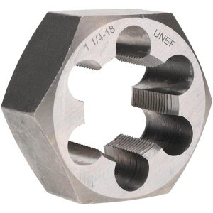 VALUE COLLECTION Hex Rethreading Die: 1-1/4-18, 1" Thick, Right Hand, Carbon Steel 365-1166