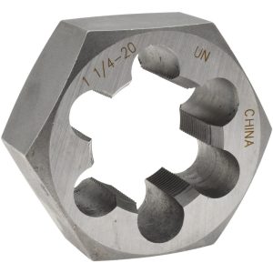 VALUE COLLECTION Hex Rethreading Die: 1-1/4-20, 1" Thick, Right Hand, Carbon Steel 365-1168