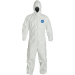 DUPONT Disposable Coveralls: Non-Hazardous Liquid Splash, Particle, Splash & Particulate Protection, Size X-Large, 1.2000 oz, Tyvek 400 TY127SWH 00 TY127SWHXL002500