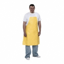 DUPONT Disposable & Chemical-Resistant Apron: 36" Length, 10.00 mil Thick, Yellow QC273BYL00010000