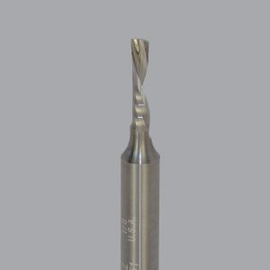 ONSRUD Spiral Router Bit: 0.125" Dia, 0.5" LOC, 1/4" Shank Dia, Downcut 62-762