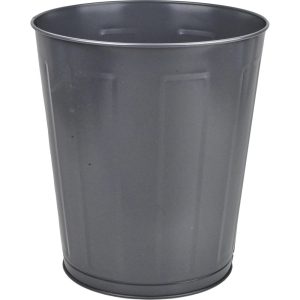 VALUE COLLECTION Trash Can: 28 qt, Round, Gray 1302-3