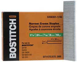 STANLEY BOSTITCH Construction Staple: 1" Leg Length SX50351G