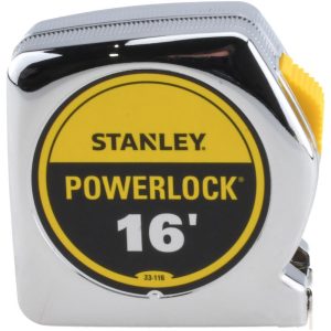 STANLEY Tape Measure: 16' Long, 3/4" Width, Yellow Blade 33-116