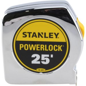 STANLEY Tape Measure: 25' Long, 1" Width, Yellow Blade 33-425